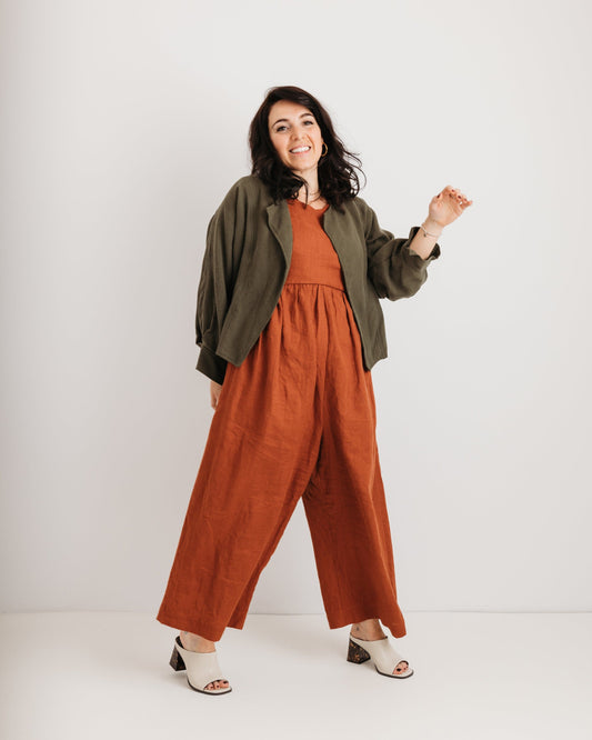 Linen Jumpsuit - Ada - Burnt Orange