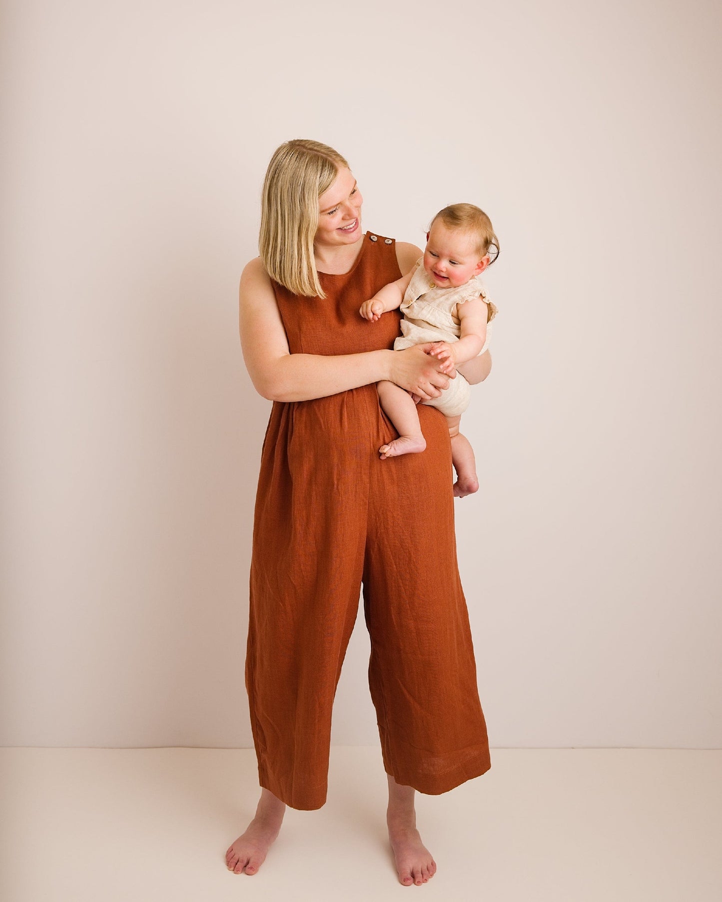 Linen Jumpsuit - Ada - Burnt Orange