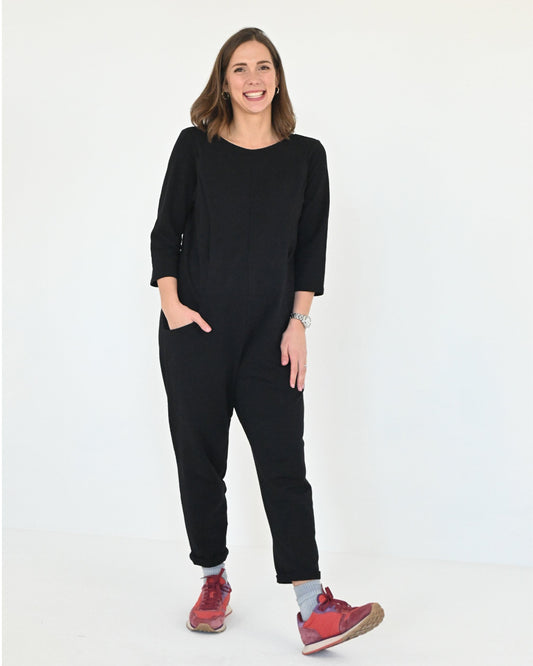 Etta Jumpsuit - Black - French Terry