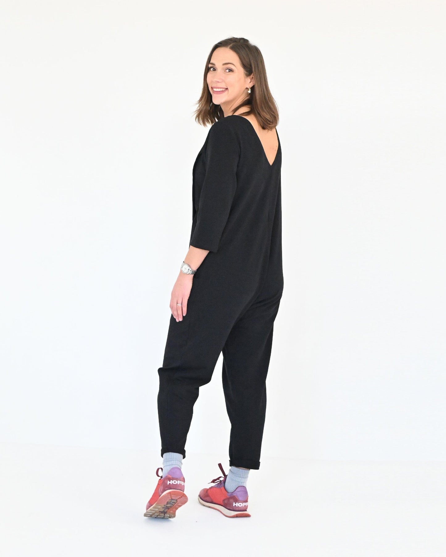 Etta Jumpsuit - Black - French Terry