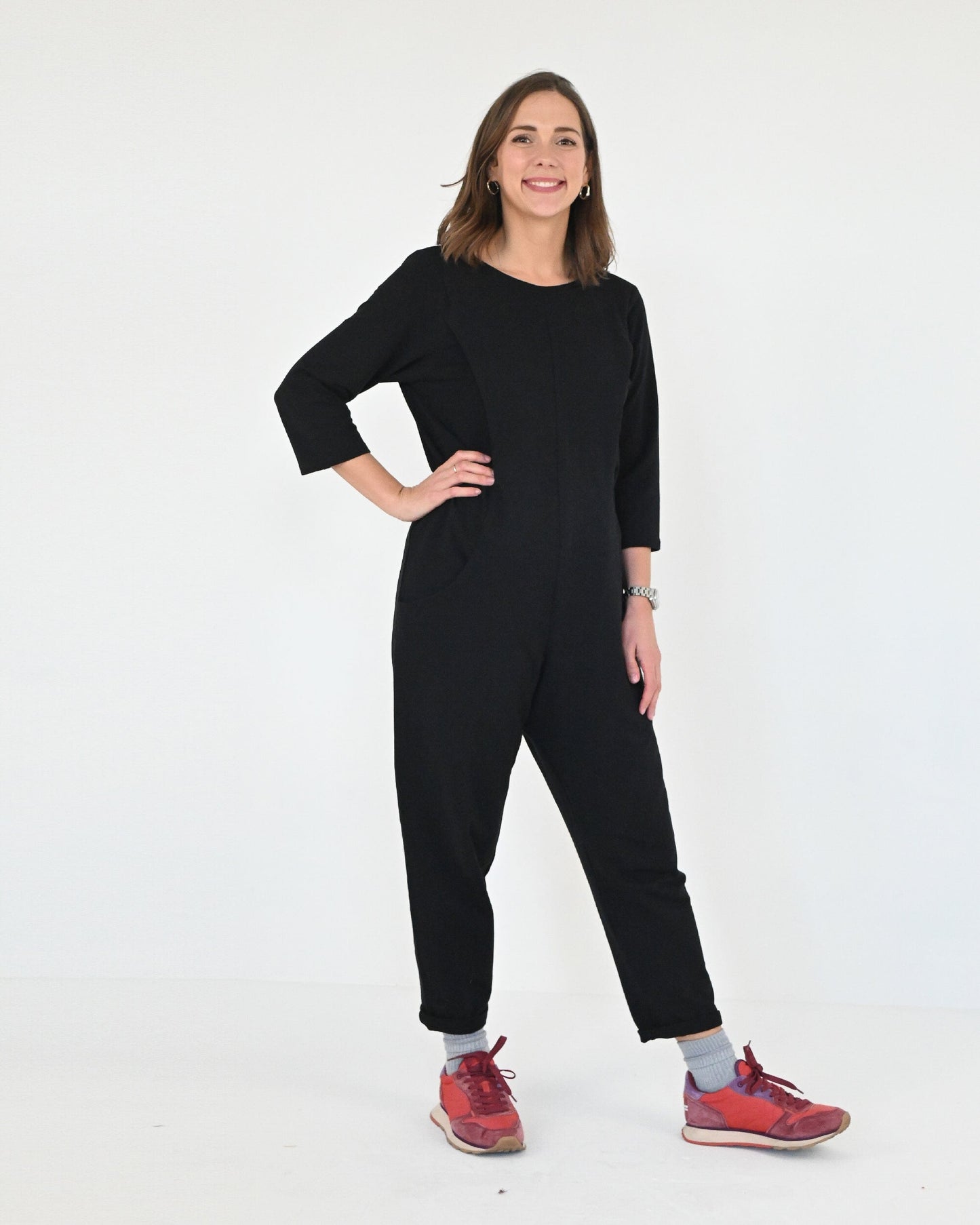 Etta Jumpsuit - Black - French Terry
