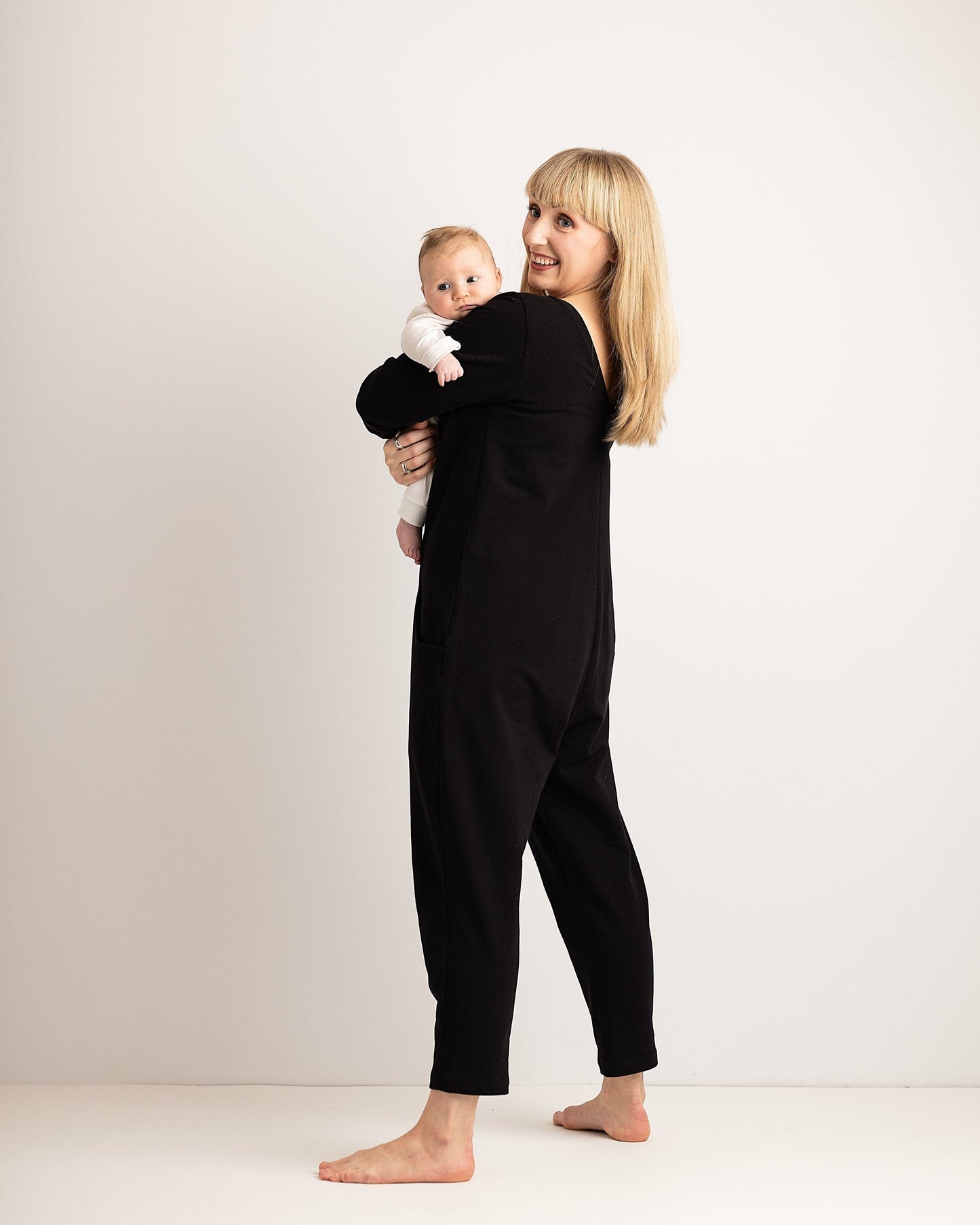 Etta Jumpsuit - Black - French Terry