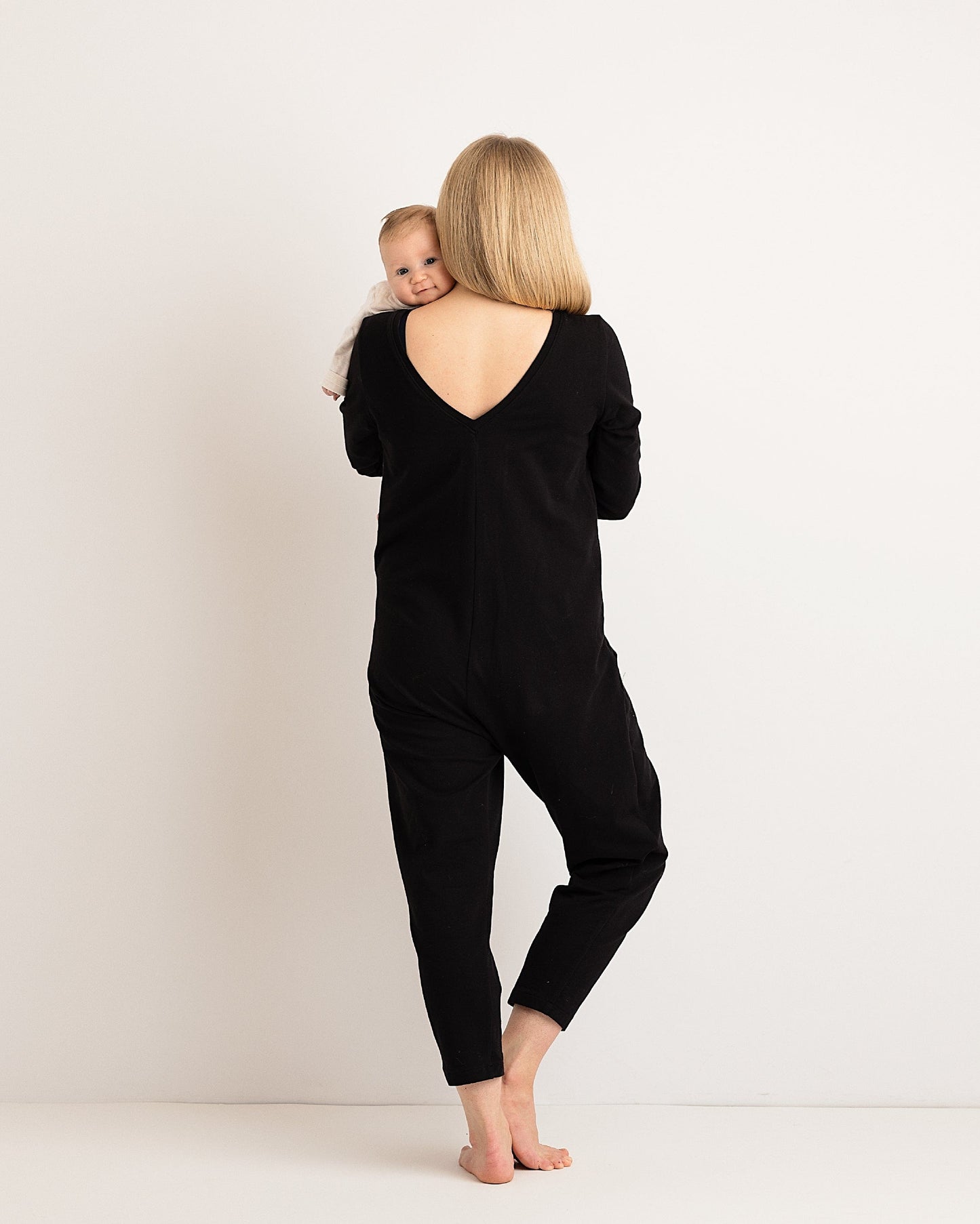 Etta Jumpsuit - Black - French Terry