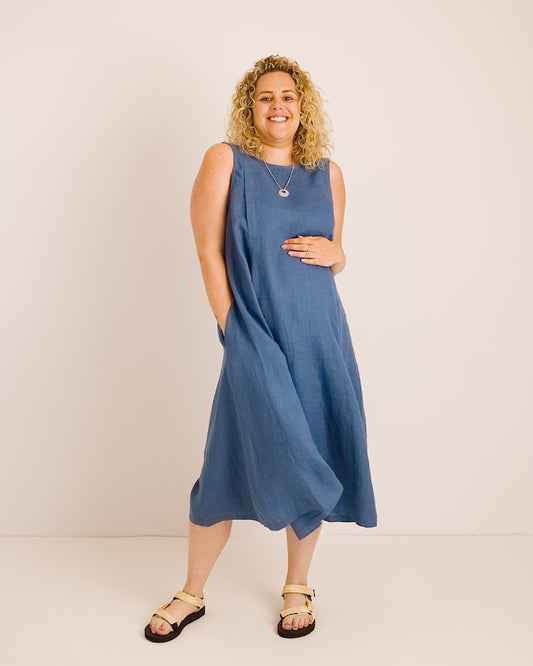 Linen Dress | Aegean Blue | Journy