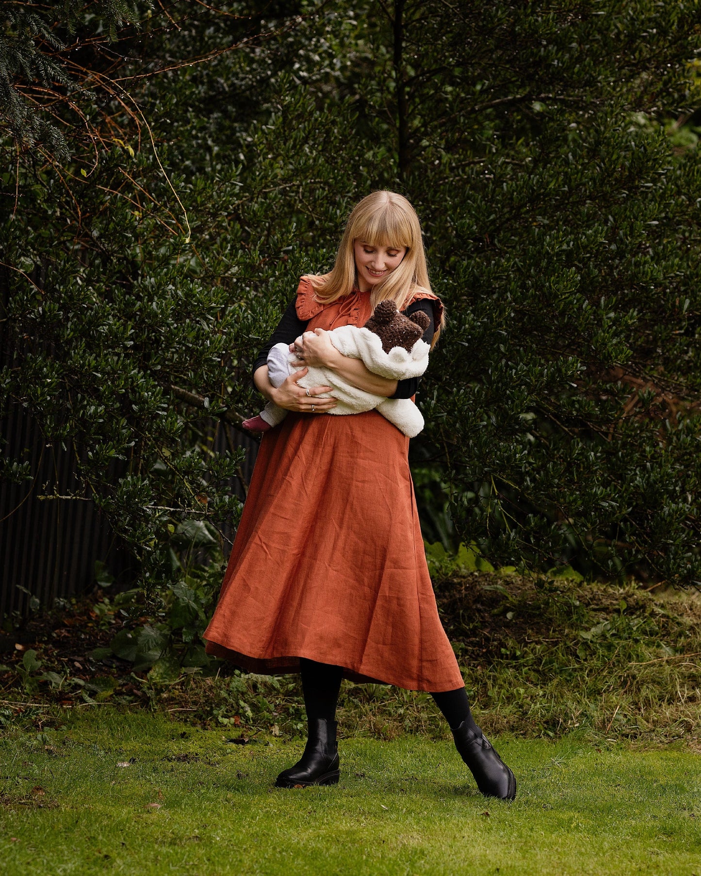 Linen Dress - Lucy - Burnt Orange