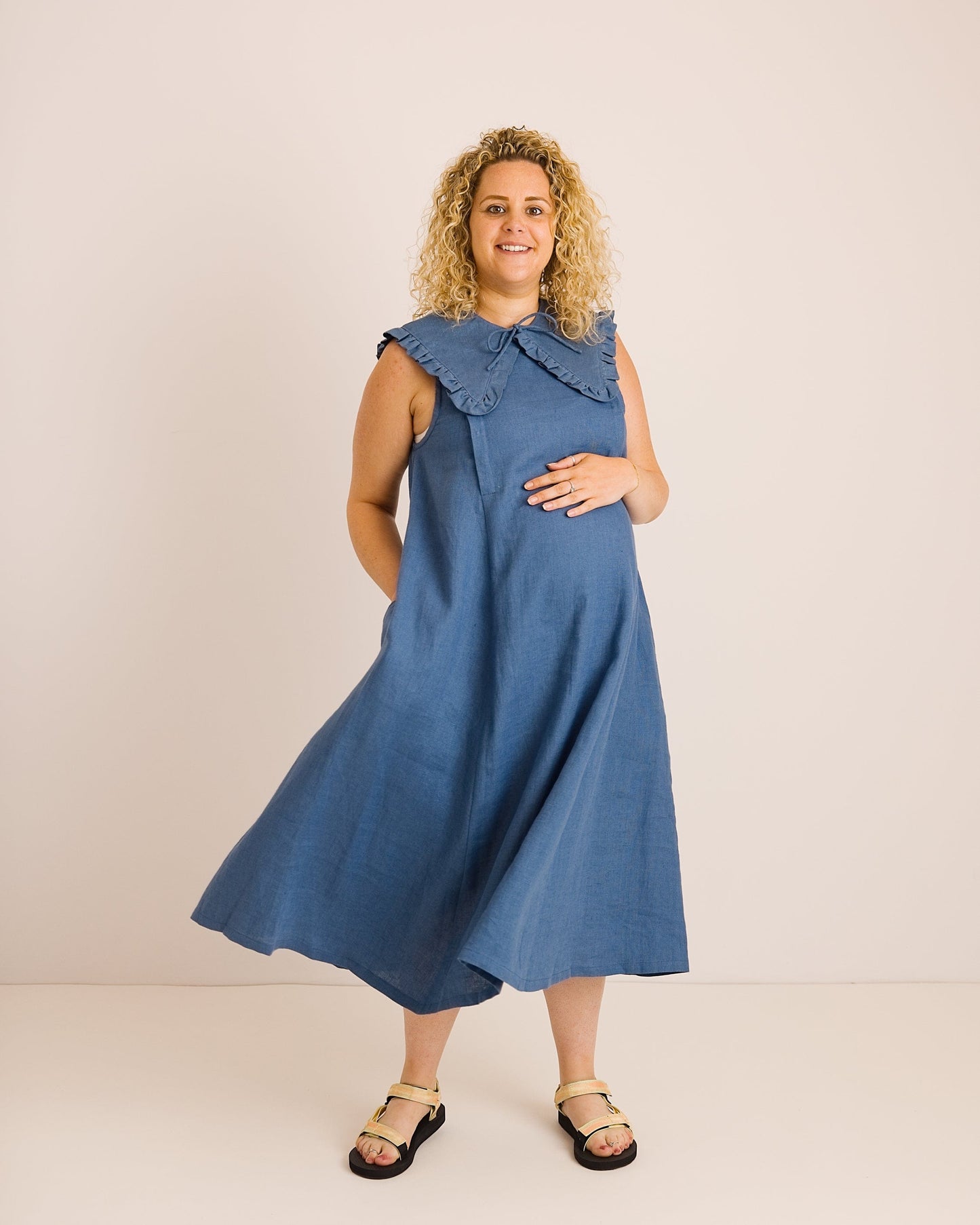 Linen Dress | Aegean Blue | Journy