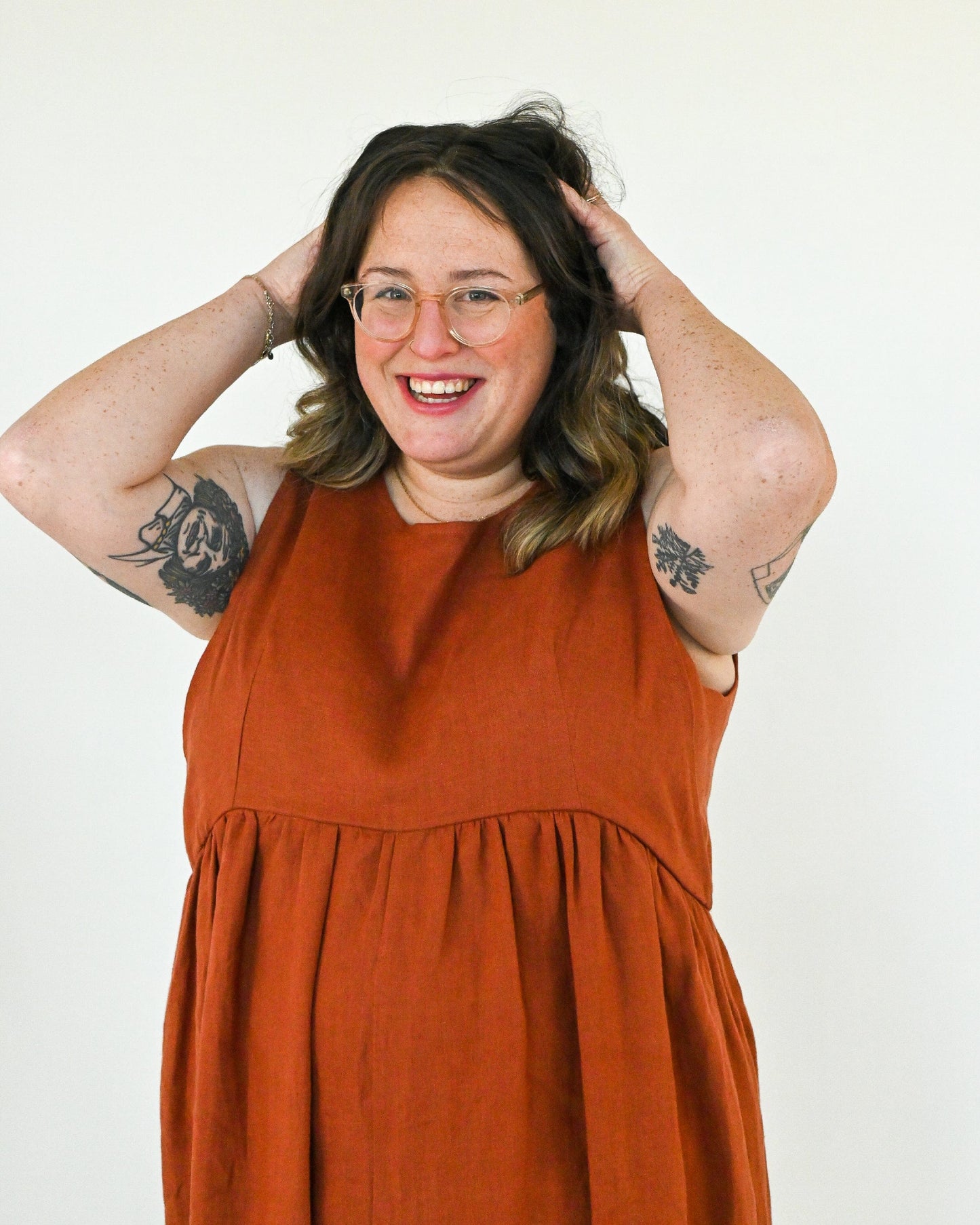 Linen Jumpsuit - Ada - Burnt Orange