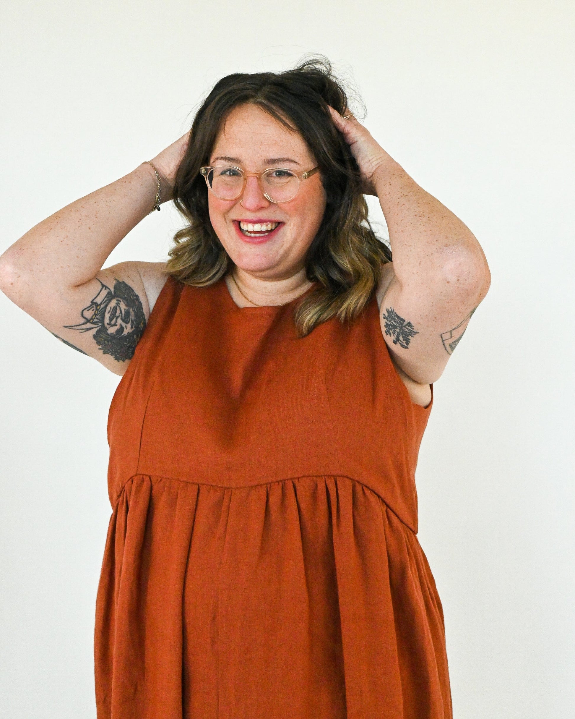 Linen Jumpsuit - Ada - Burnt Orange
