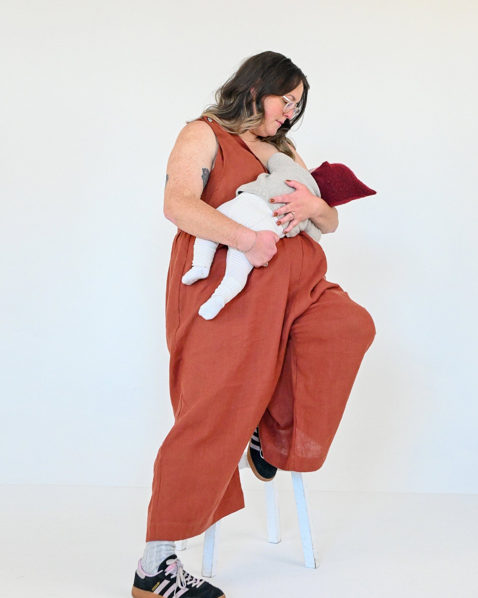 Linen Jumpsuit - Ada - Burnt Orange