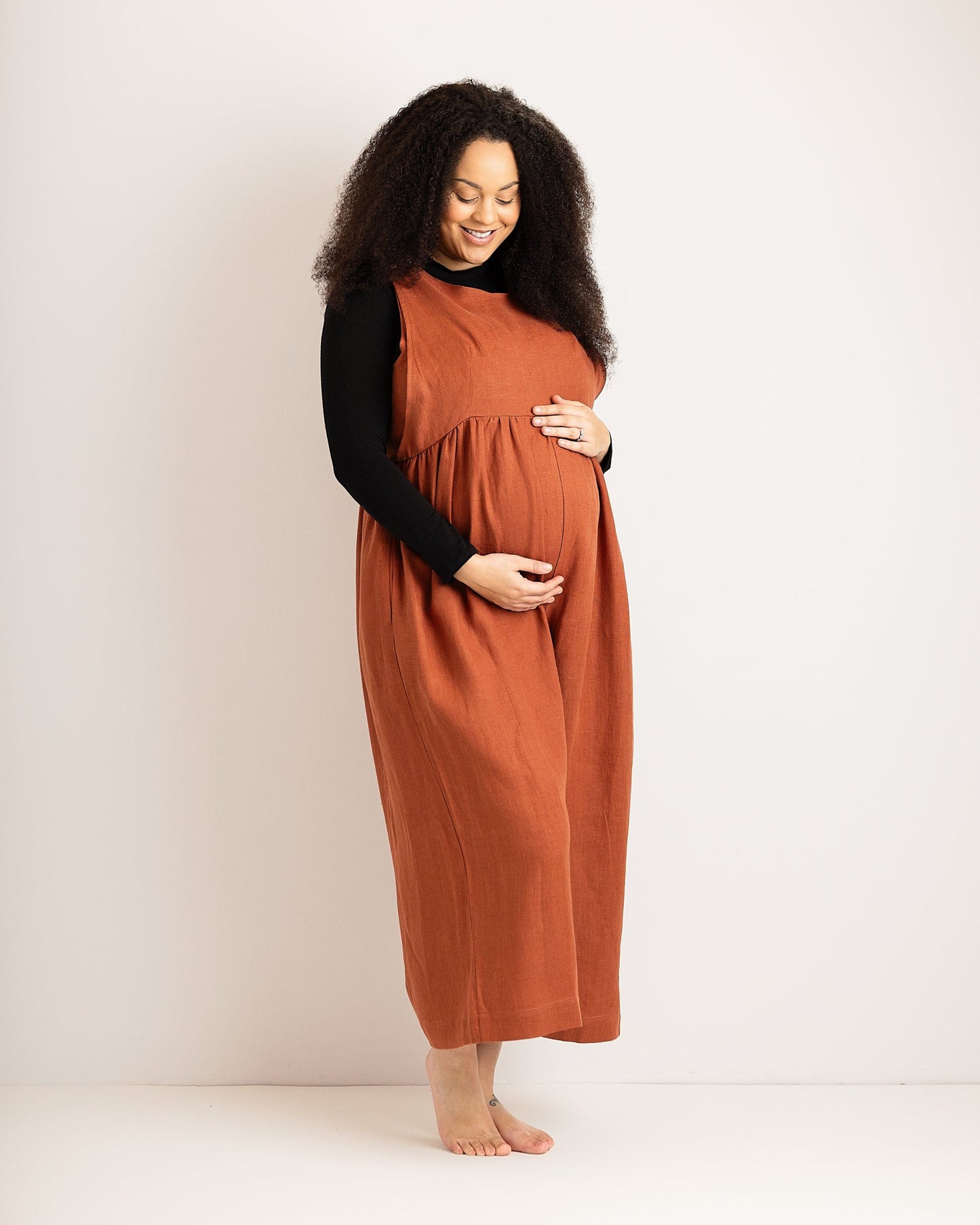 Linen Jumpsuit - Ada - Burnt Orange