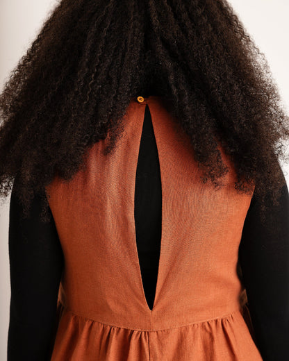 Linen Jumpsuit - Ada - Burnt Orange
