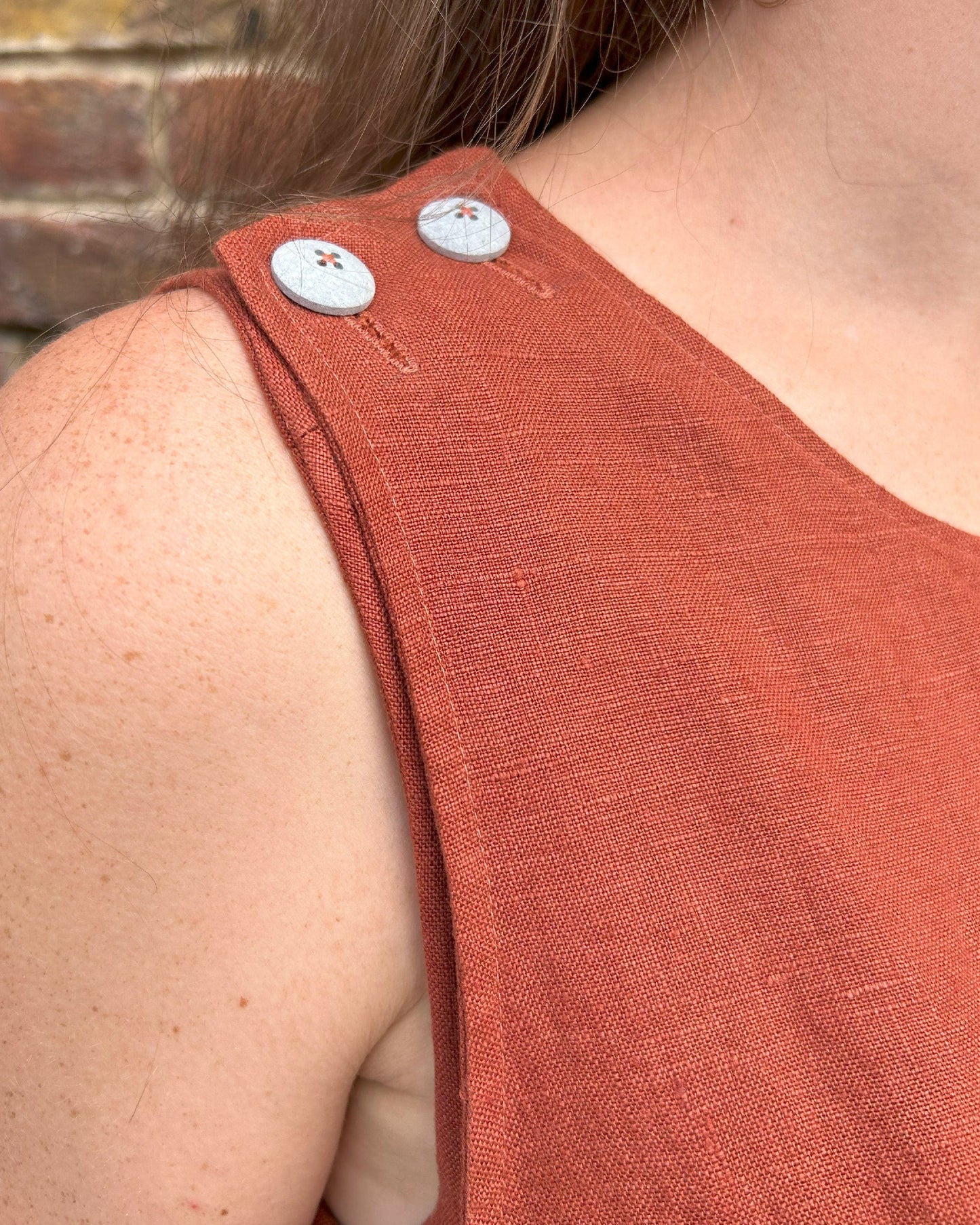 Linen Jumpsuit - Ada - Burnt Orange