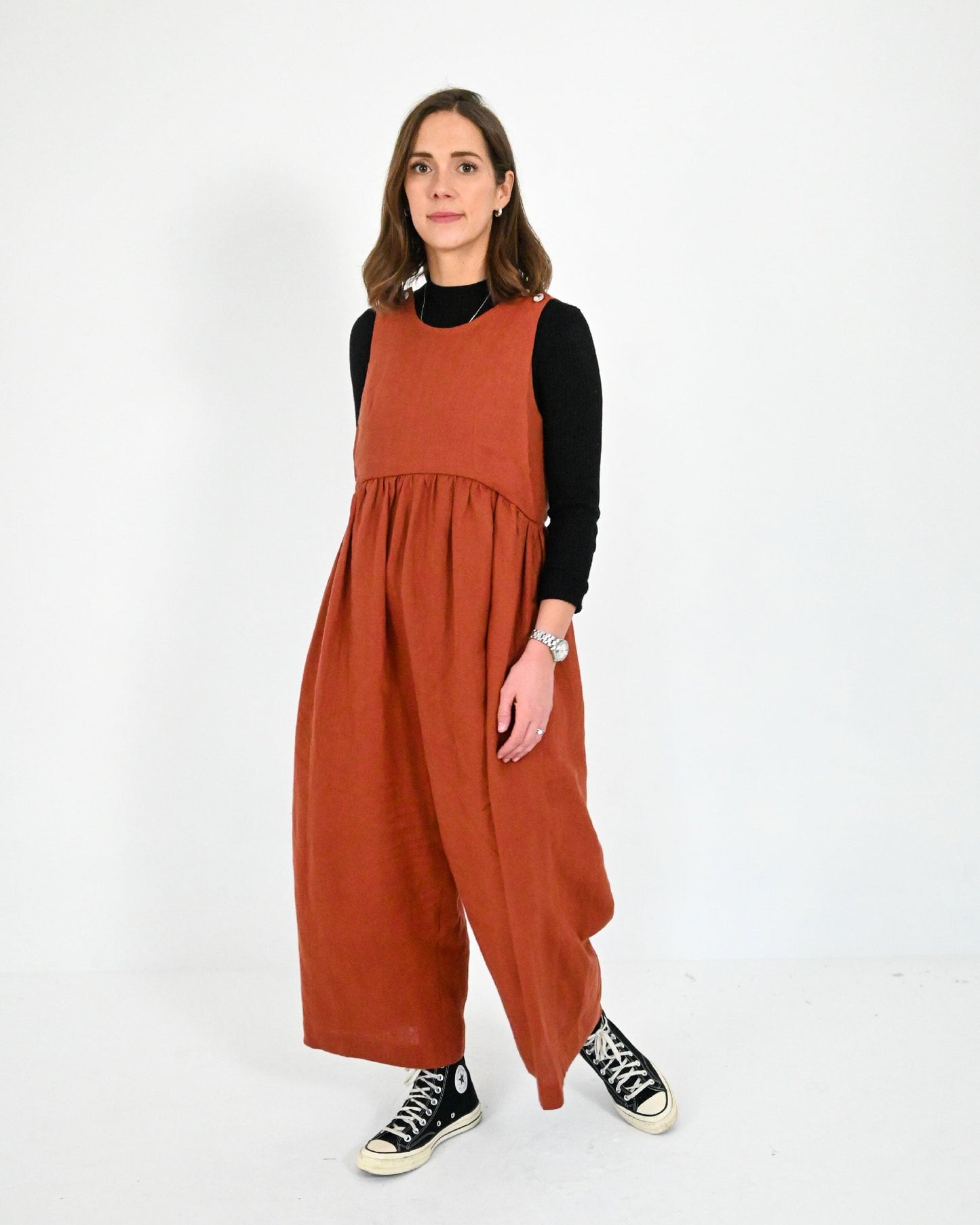 Linen Jumpsuit - Ada - Burnt Orange