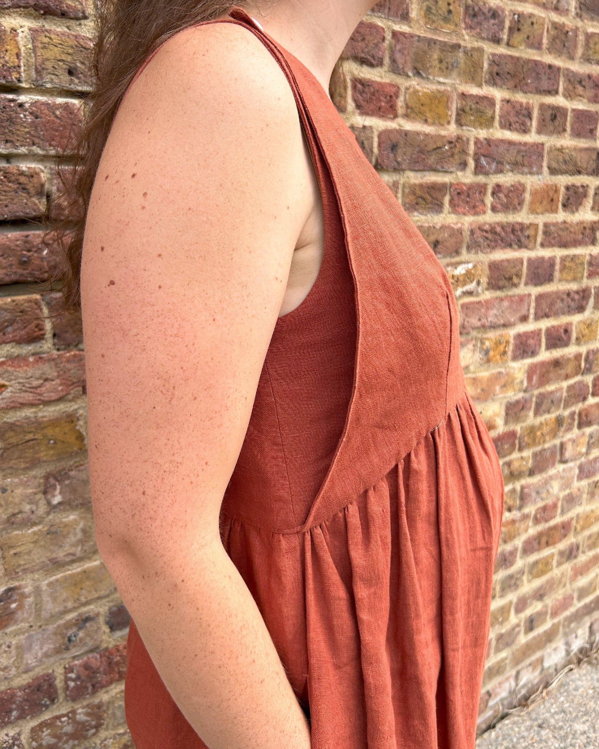 Linen Jumpsuit - Ada - Burnt Orange