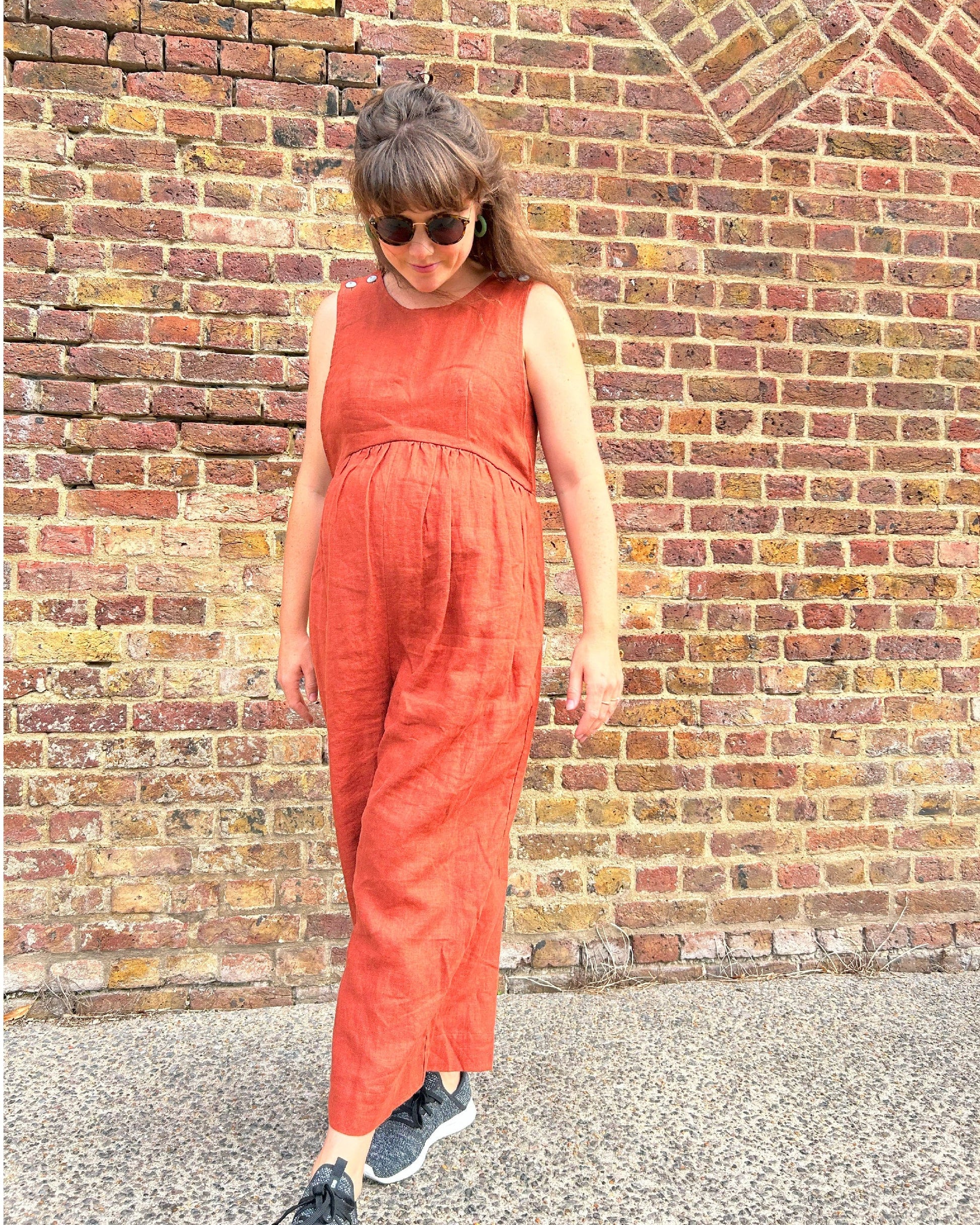 Linen Jumpsuit - Ada - Burnt Orange