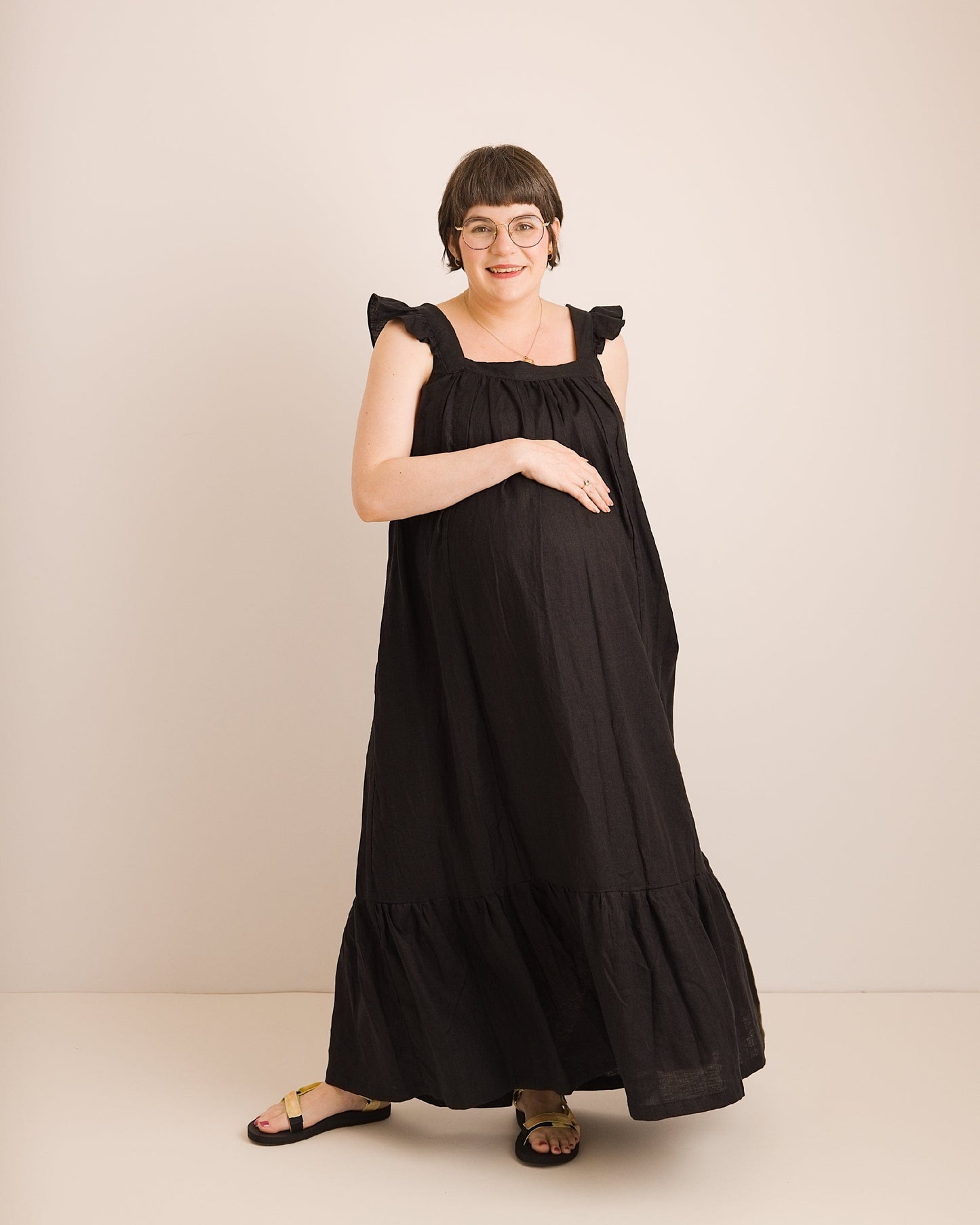 Linen Maxi Dress | Black | Journy