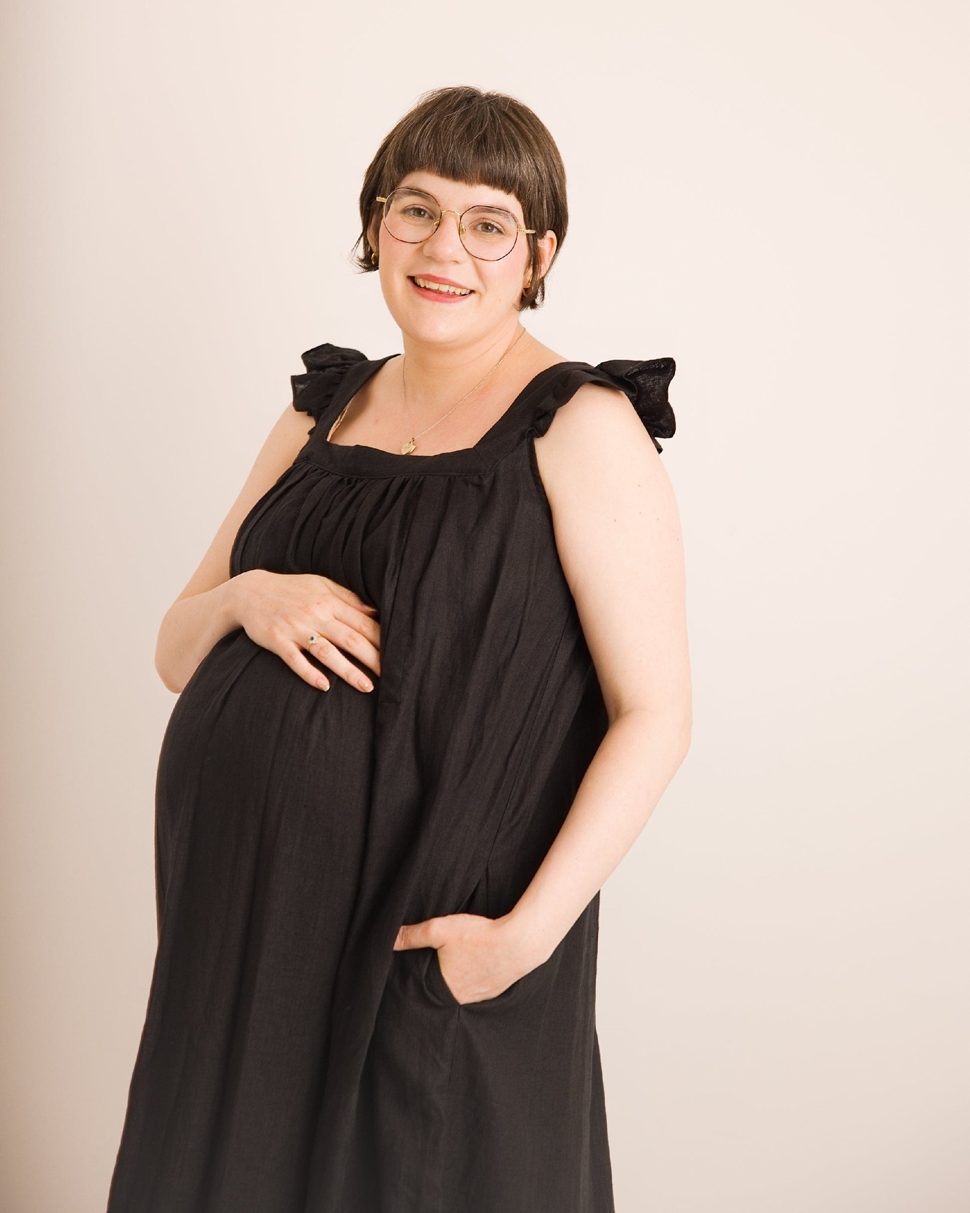 Linen Maxi Dress | Black | Journy