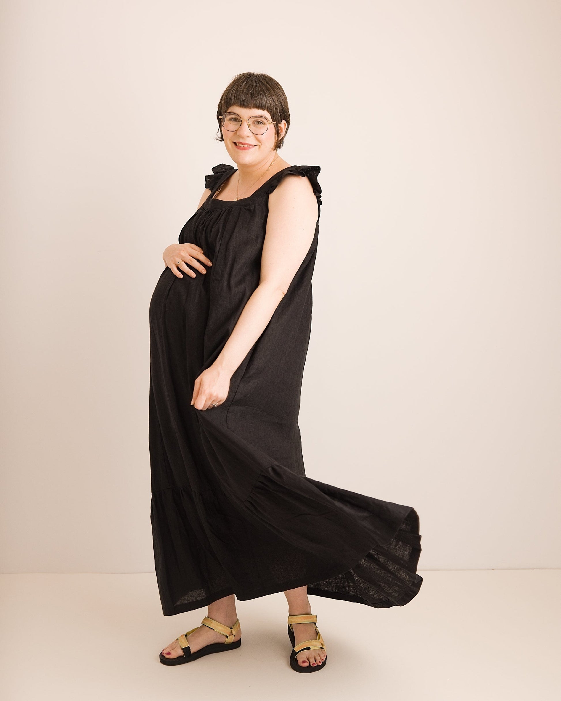 Linen Maxi Dress | Black | Journy