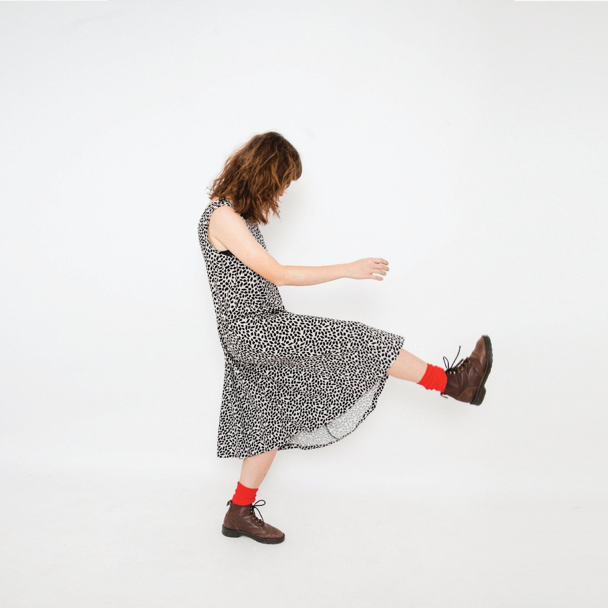 Lucy Dress - Maternity + Breastfeeding friendly - Black + Ecru Print
