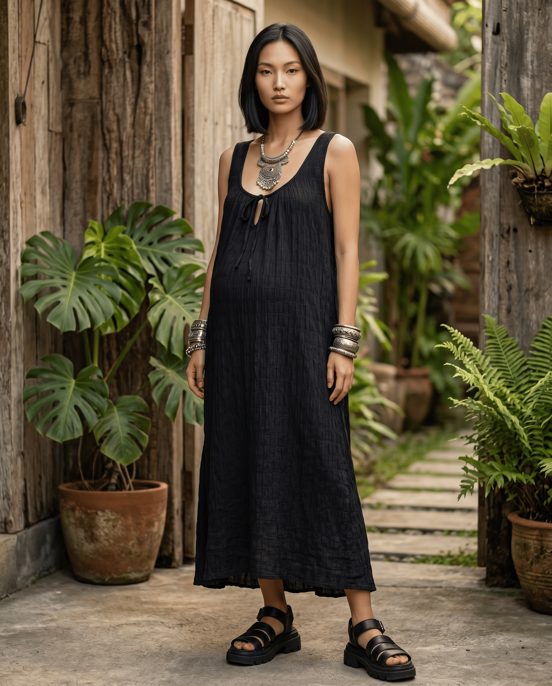 Coral Dress - Black
