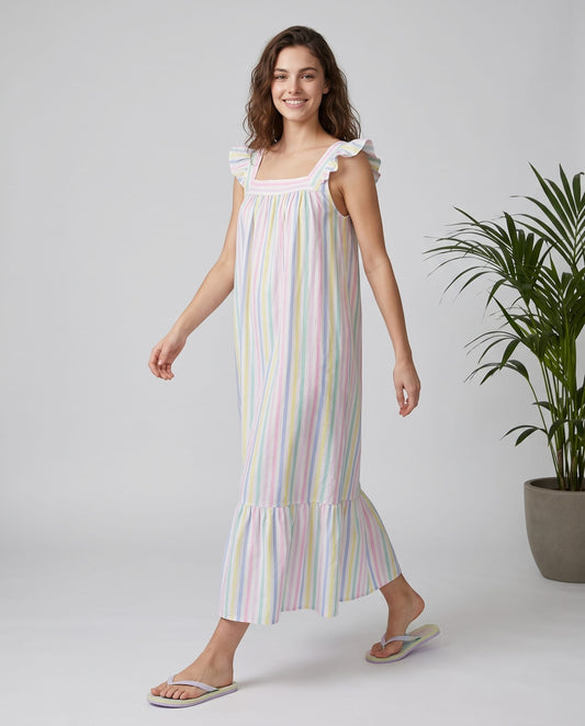 Cotton Maxi Dress | Candy Stripe | Journy