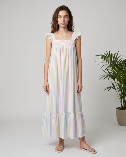 Cotton Maxi Dress | Candy Stripe | Journy