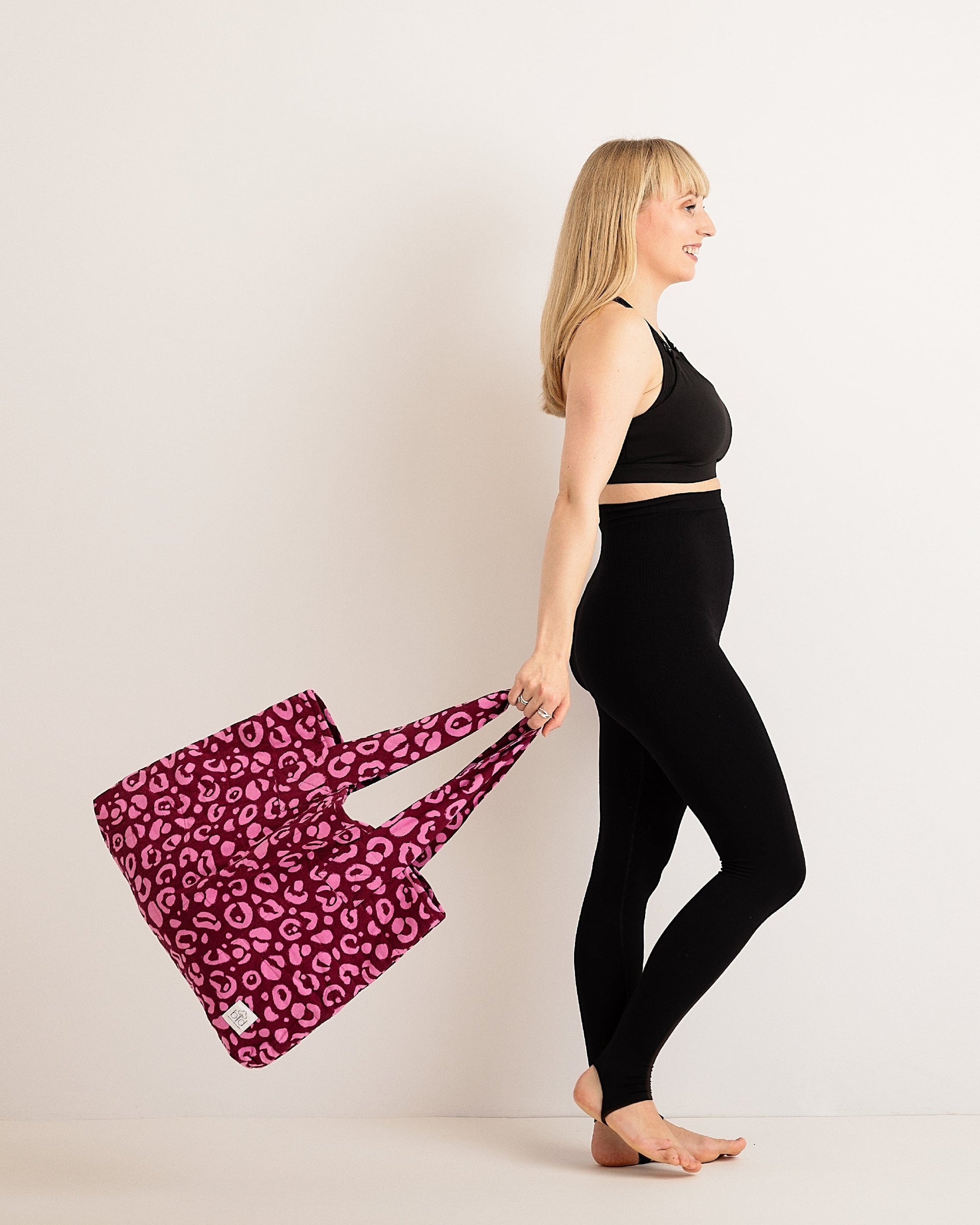 the Everything Tote Bag - Pink Leopard Linen