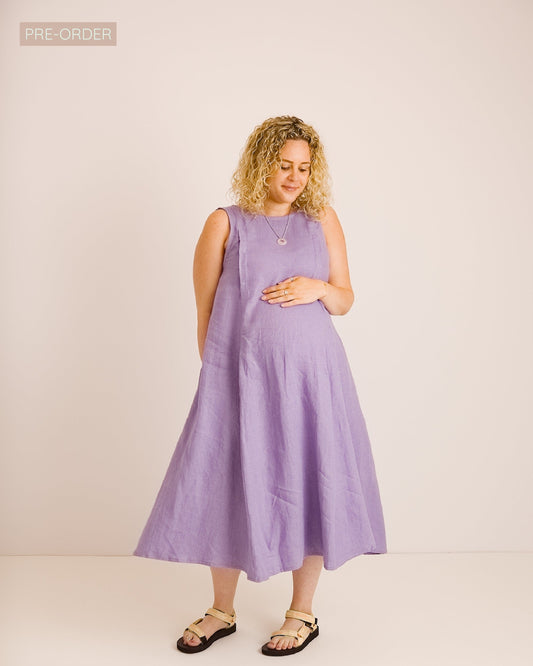 Lucy Dress - Lavender Linen