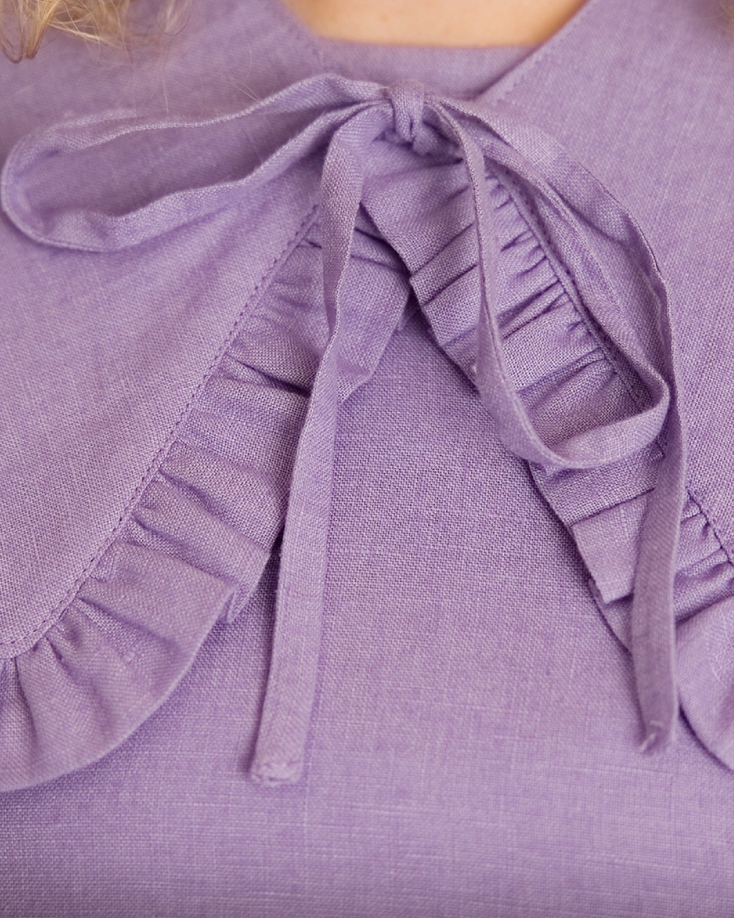 Ruffle Detachable Collar - Margot Collar - Lavender Linen