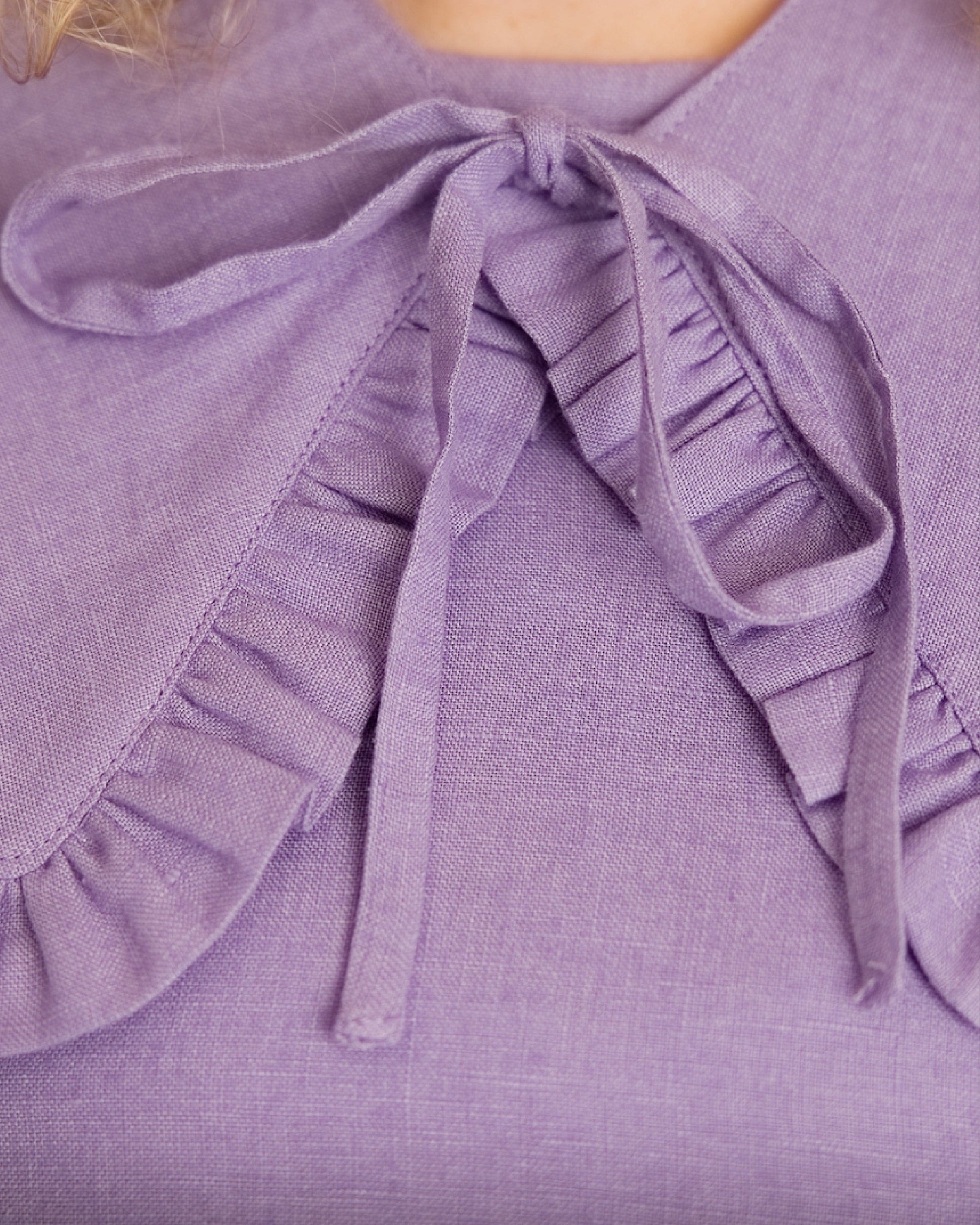 Ruffle Detachable Collar - Margot Collar - Lavender Linen