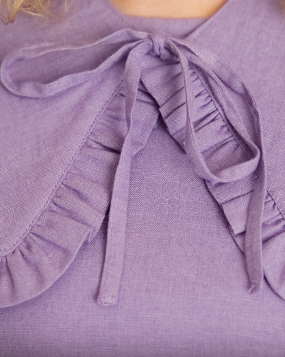 Ruffle Detachable Collar - Margot Collar - Lavender Linen