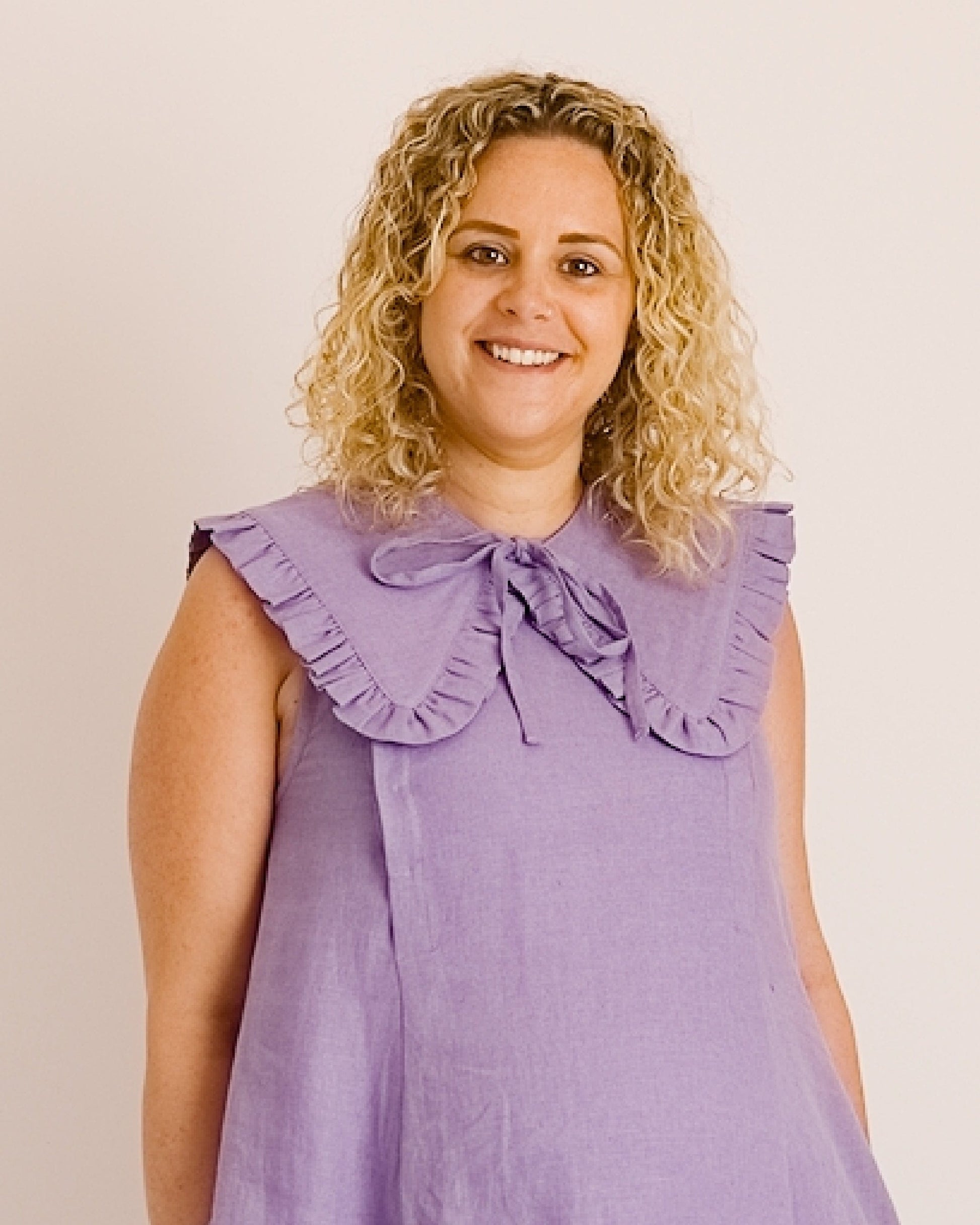 Ruffle Detachable Collar - Margot Collar - Lavender Linen