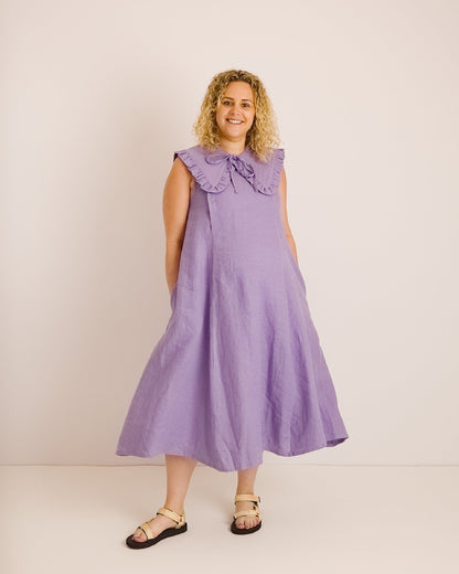 Lucy Dress - Lavender Linen