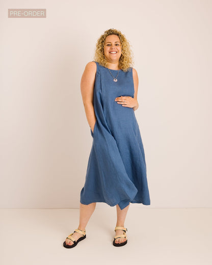 Linen Dress | Aegean Blue | Journy