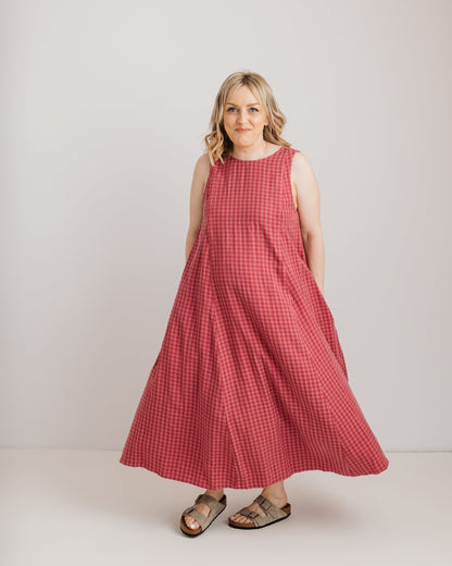 Lucy Dress - Pink Check Tencel