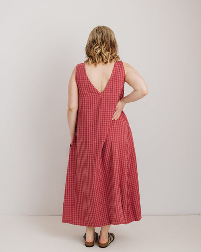 Lucy Dress - Pink Check Tencel