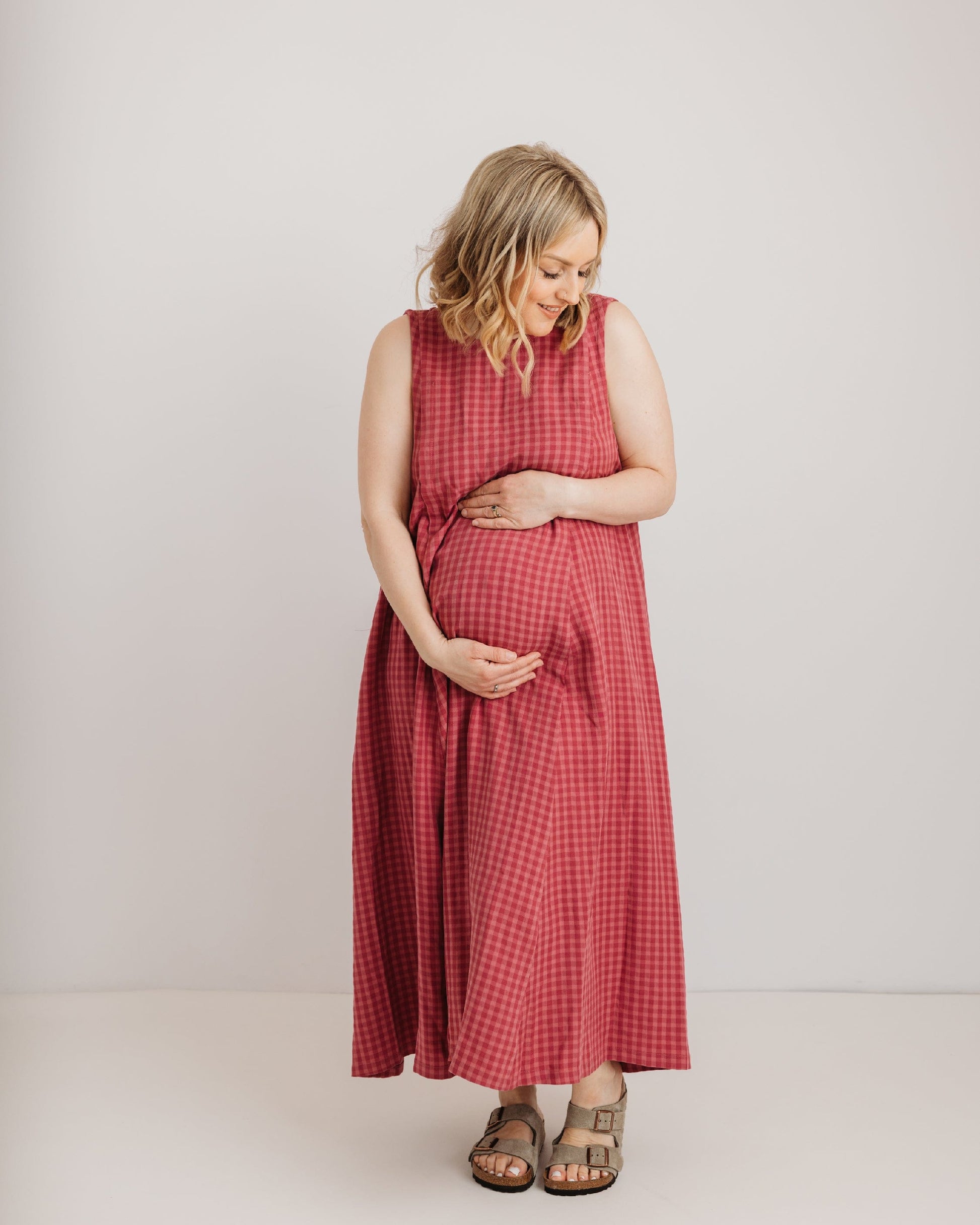 Lucy Dress - Pink Check Tencel