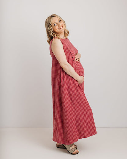 Lucy Dress - Pink Check Tencel