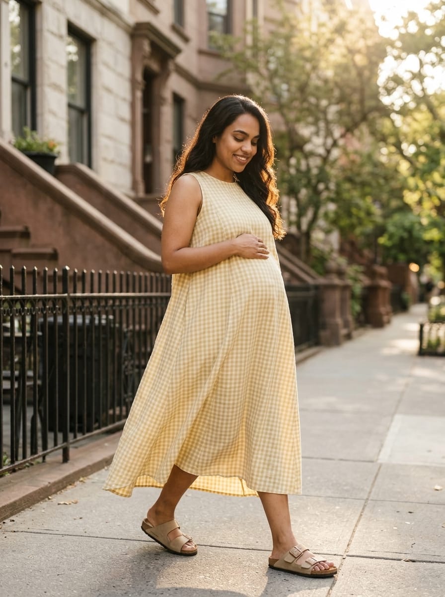 Lucy Dress - Butter Yellow Check Tencel