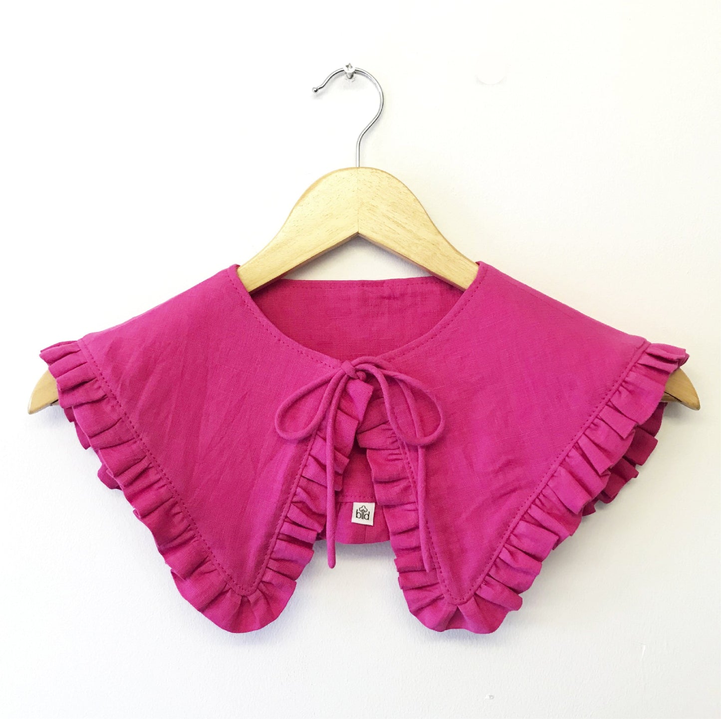 Ruffle Detachable Collar - Margot Collar - Pink Linen